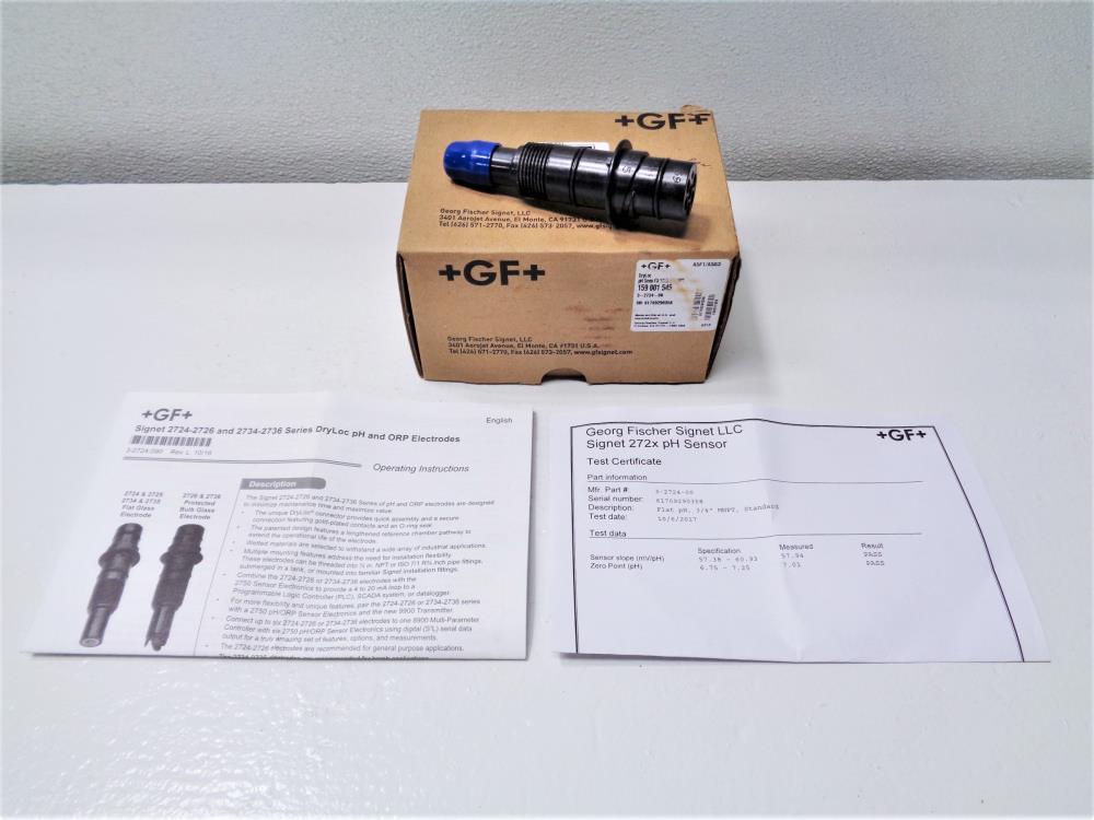 Georg Fischer Signet 3-2724-00 DryLoc Flat pH Sensor 3/4" MNPT, #159 001 545